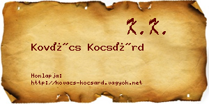 Kovács Kocsárd névjegykártya