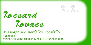 kocsard kovacs business card